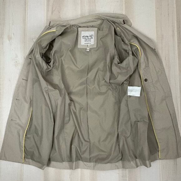 Esprit Beige Belted Cotton Trench Coat Size 8 Classic Lightweight All Purpose - Picture 5 of 9